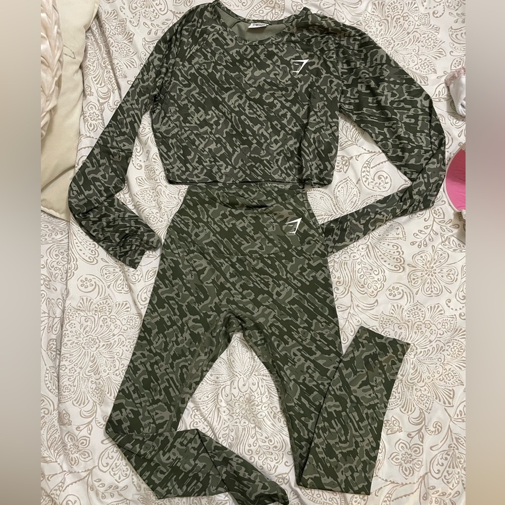 Gymshark Sweat Seamless Long Sleeve Crop Top & Leggings Set